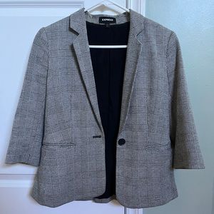 small express grey plaid blazer jacket